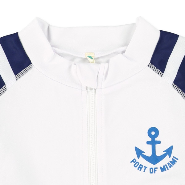 袖ボーダーマリンワンポイントラッシュガード