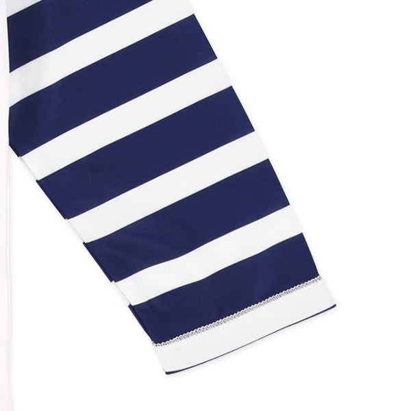 袖ボーダーマリンワンポイントラッシュガード