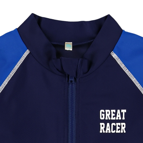 ストレッチ配色ワンポイントロゴラッシュガード