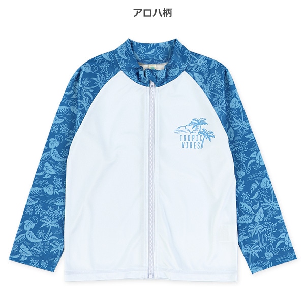 袖アロハ柄・サーフィン柄ラッシュガード