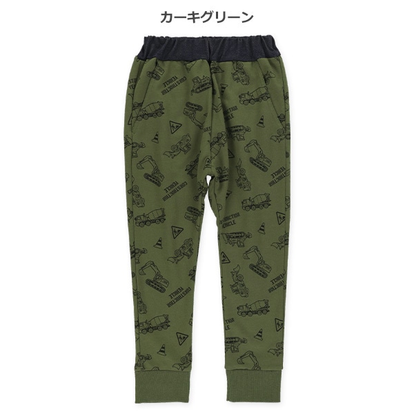 ミニ裏毛はたらくくるま総柄異素材パンツ