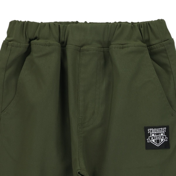 ワッペン付きストレッチツイルロングパンツ