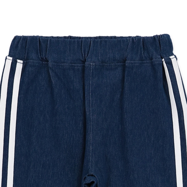 ライン入りデニムニットパンツ