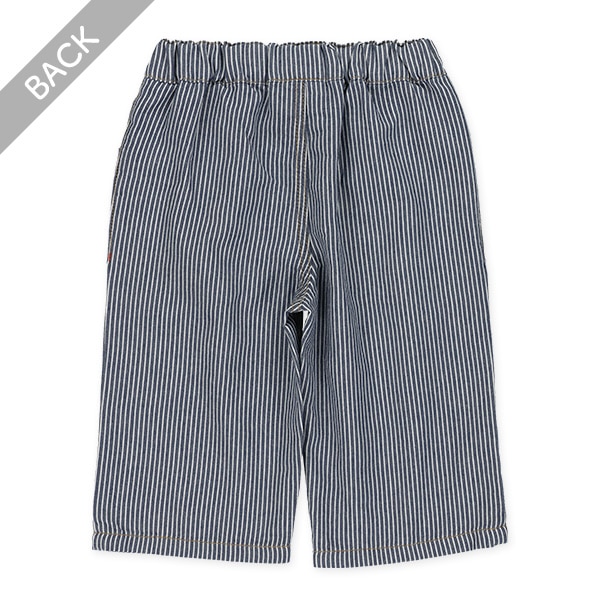 6分丈デニムヒッコリーパンツ