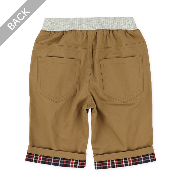 ツイル裾チェック柄ハーフパンツ