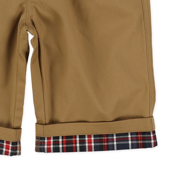 ツイル裾チェック柄ハーフパンツ