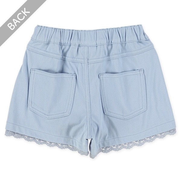 ニットツイル裾レースショートパンツ