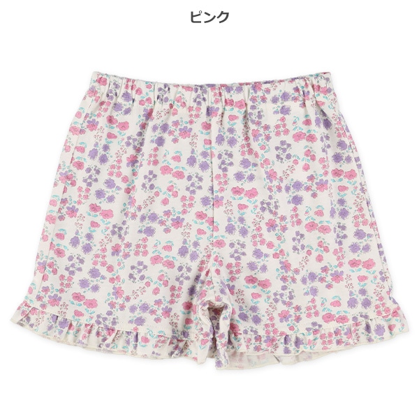 １分丈ニット小花柄ショートパンツ
