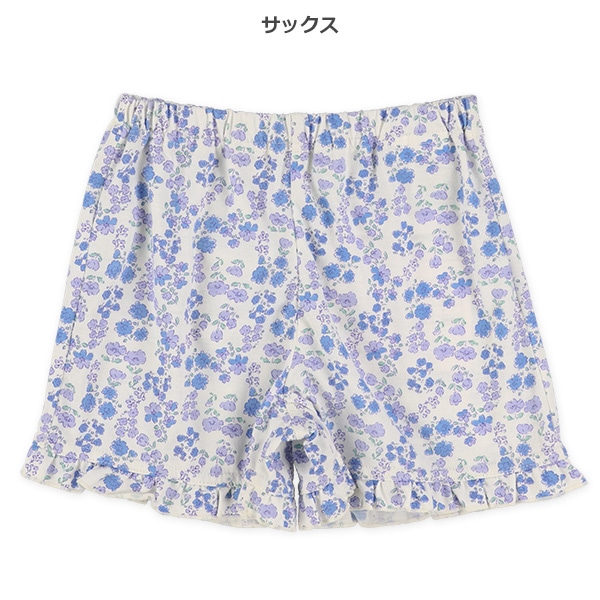 １分丈ニット小花柄ショートパンツ
