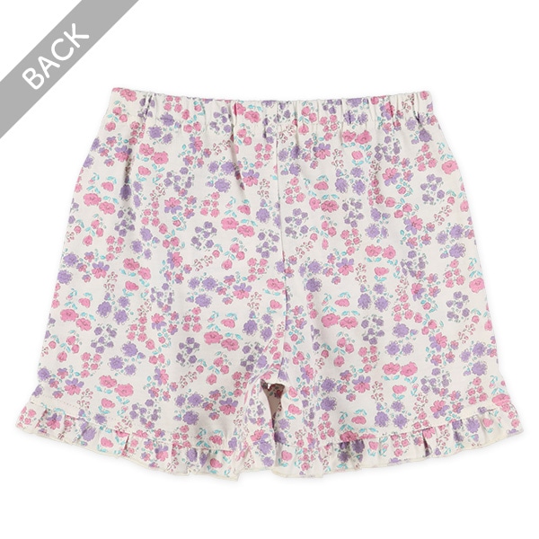 １分丈ニット小花柄ショートパンツ