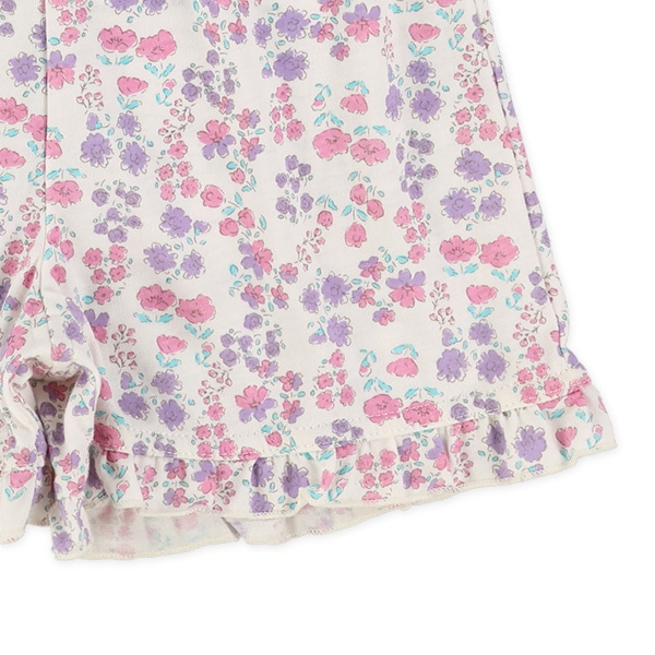 １分丈ニット小花柄ショートパンツ