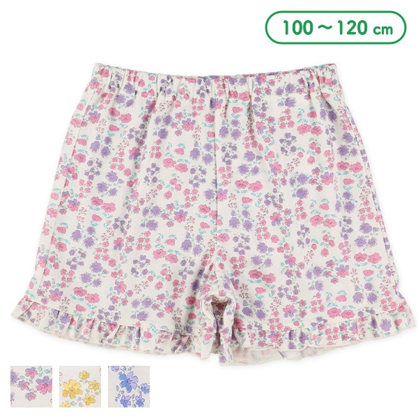 １分丈ニット小花柄ショートパンツ