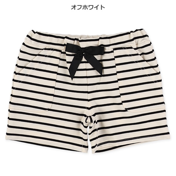 ミニ裏毛ニットボーダーショートパンツ