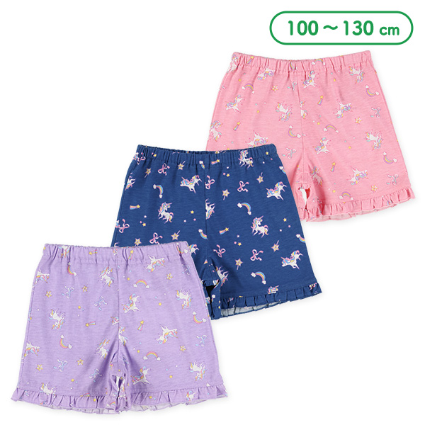 1分丈ユニコーン柄ショートパンツ