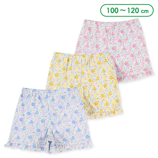 小花柄ニットショートパンツ