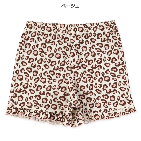 1分丈ニットレオパードショートパンツ