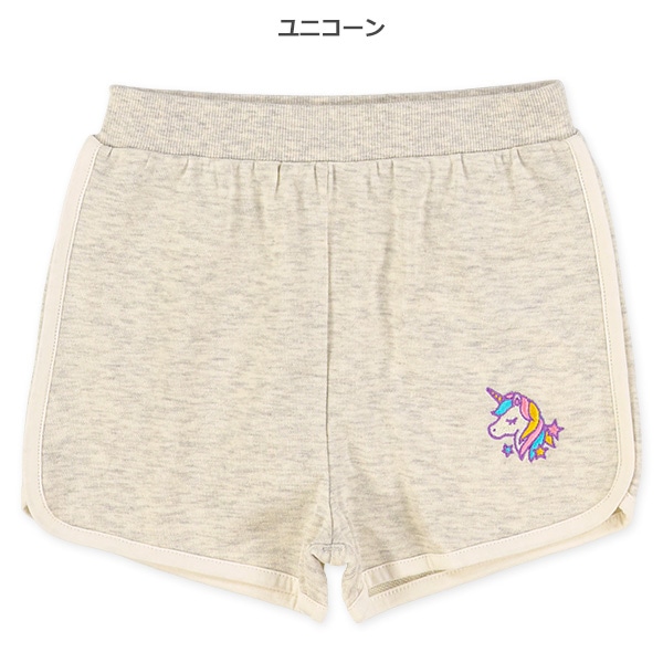 ミニ裏毛裾刺繍パイピングジョギパン