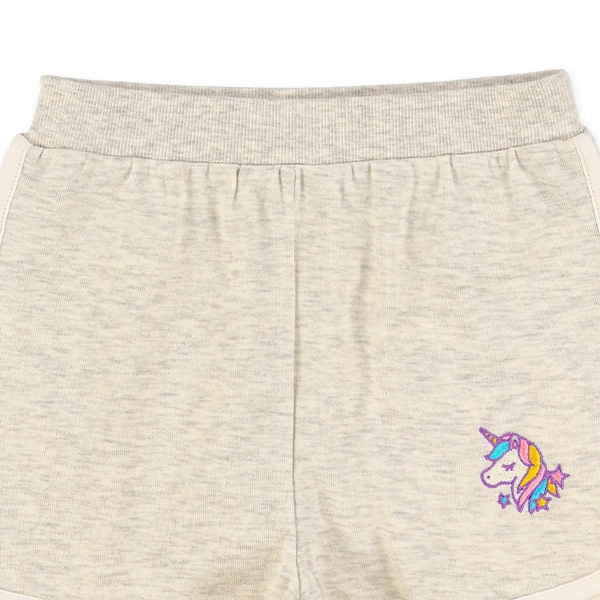 ミニ裏毛裾刺繍パイピングジョギパン