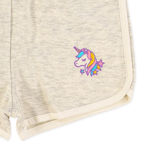 ミニ裏毛裾刺繍パイピングジョギパン