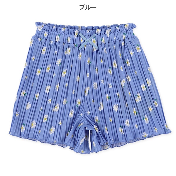 花プリントプリーツキュロットパンツ