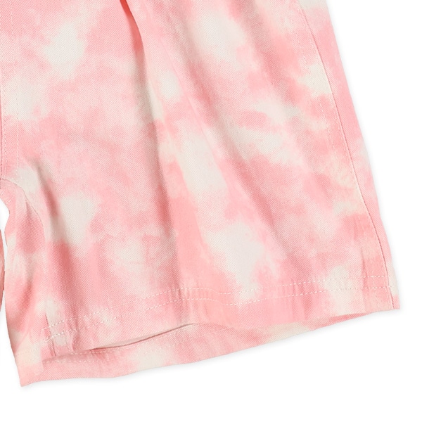 飾りベルト付きタイダイ風キュロットパンツ