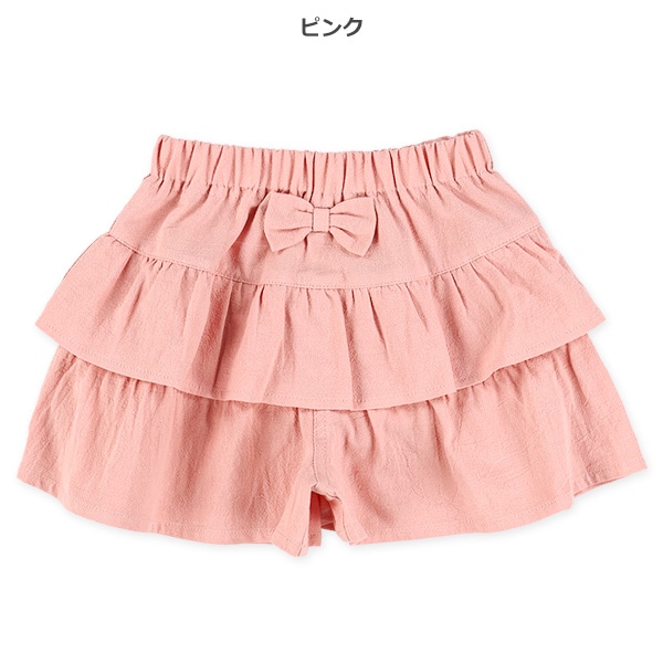 楊柳ガーゼフリルキュロットパンツ