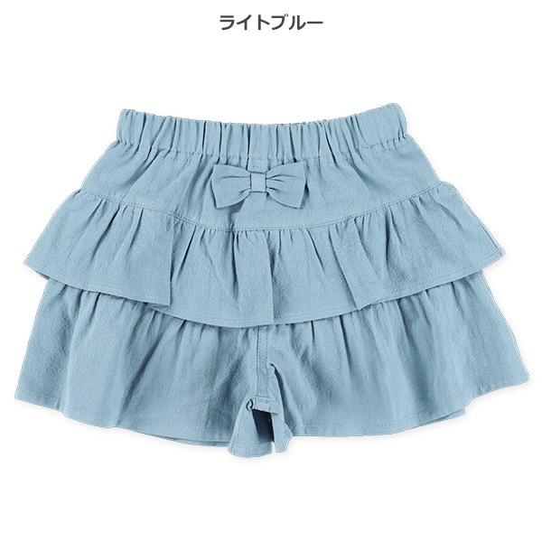 楊柳ガーゼフリルキュロットパンツ