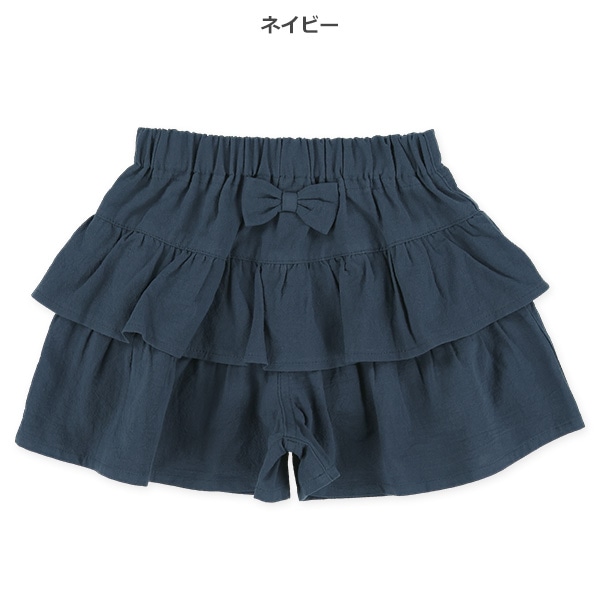 楊柳ガーゼフリルキュロットパンツ