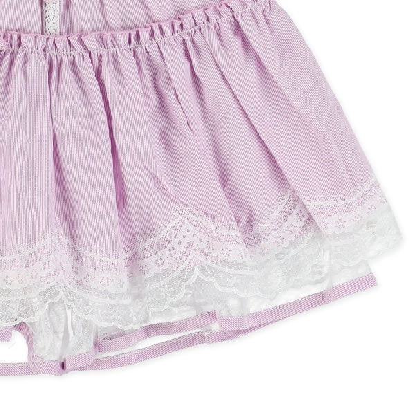 ストライプレースフリルキュロットパンツ