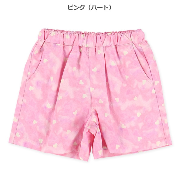 総柄ナイロンキュロットパンツ（ドット・ハート・チェック）