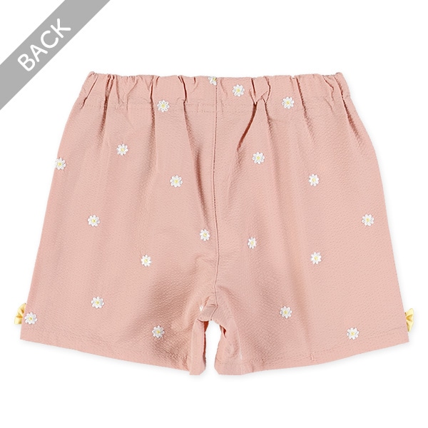 サッカー花刺繍ショートパンツ