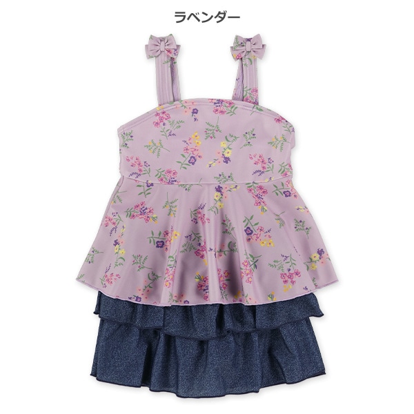 花柄デニムニットセパレート水着