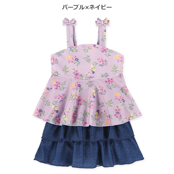 花柄デニムニットセパレート水着