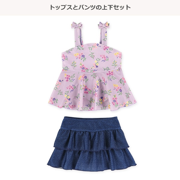 花柄デニムニットセパレート水着