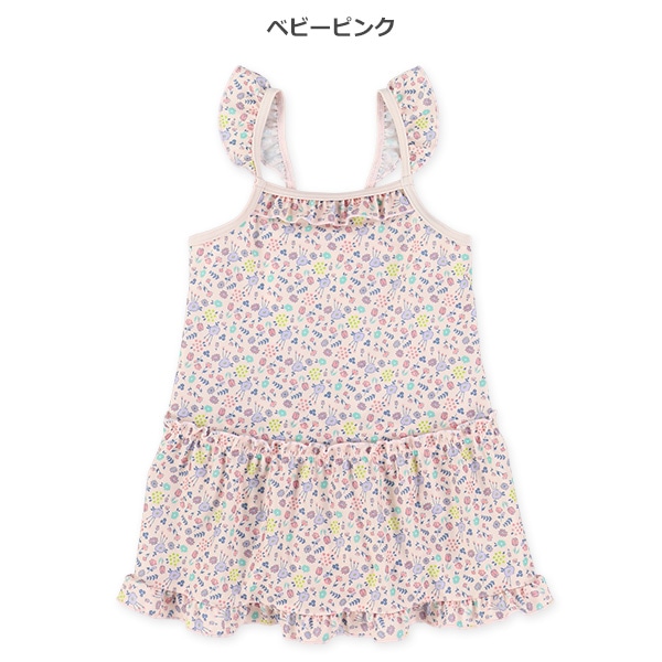 ストレッチ小花柄ワンピース水着