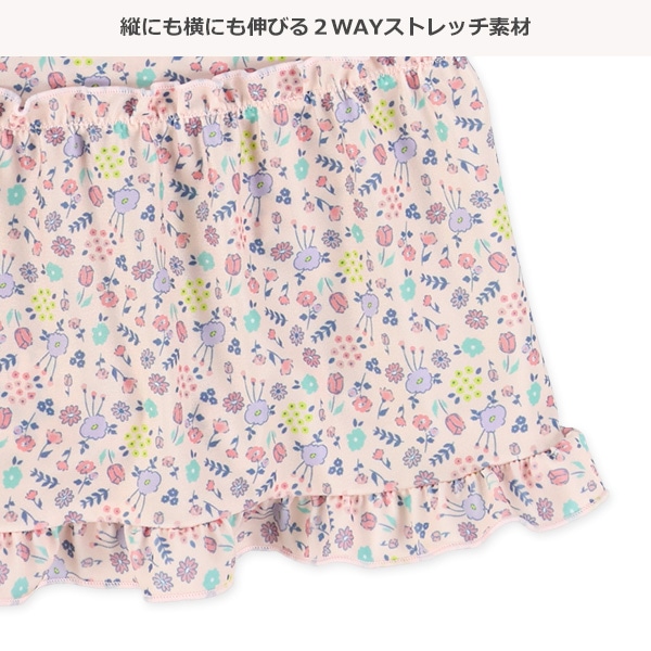 ストレッチ小花柄ワンピース水着