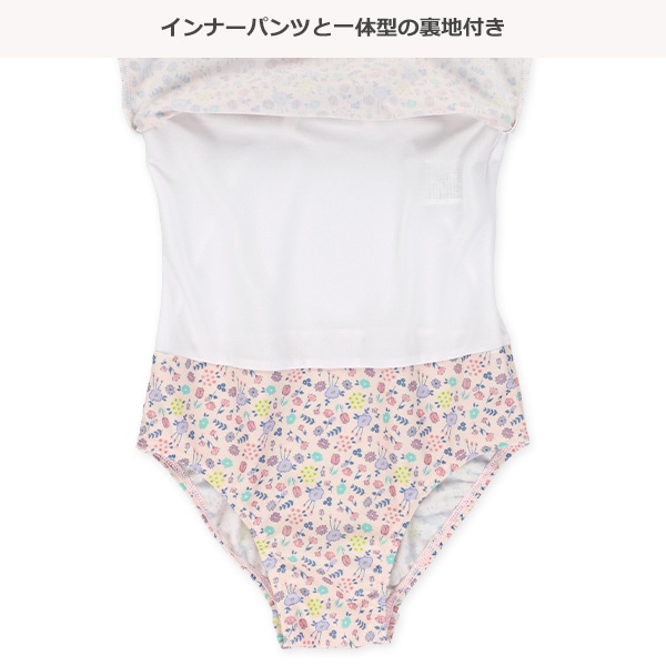 ストレッチ小花柄ワンピース水着