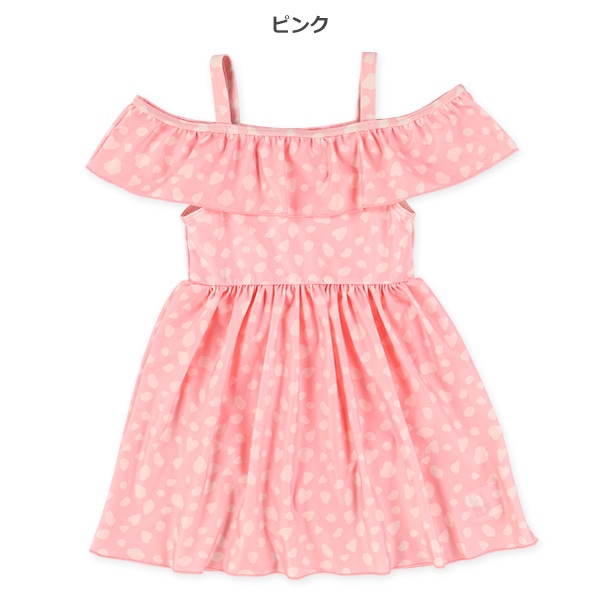 アニマル総柄肩あきワンピース水着