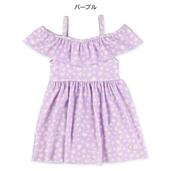 アニマル総柄肩あきワンピース水着