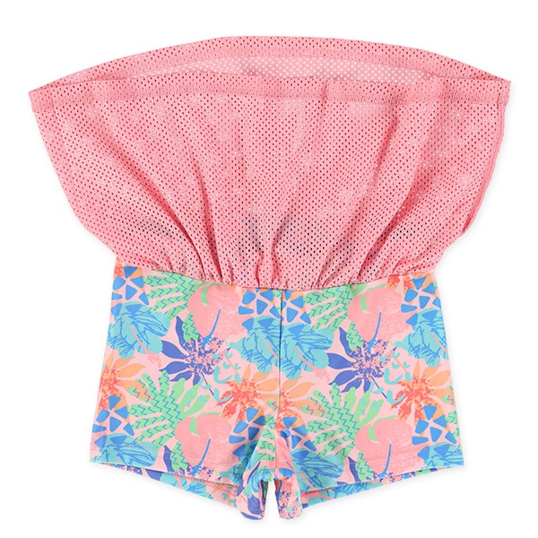 ボタニカル柄ラッシュセパレート水着