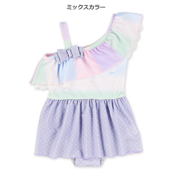 ワンショルダーグラデワンピース水着