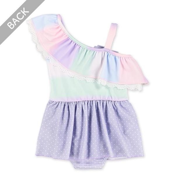 ワンショルダーグラデワンピース水着