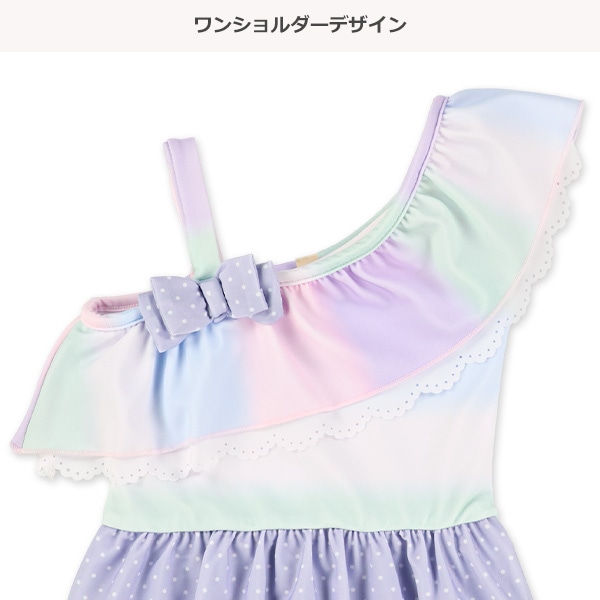 ワンショルダーグラデワンピース水着