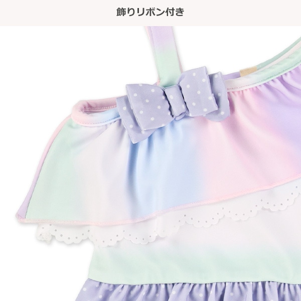 ワンショルダーグラデワンピース水着