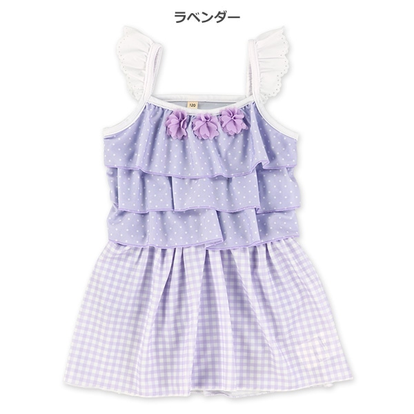 ドットギンガムワンピース水着