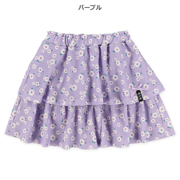 ニット楊柳花柄スカパン