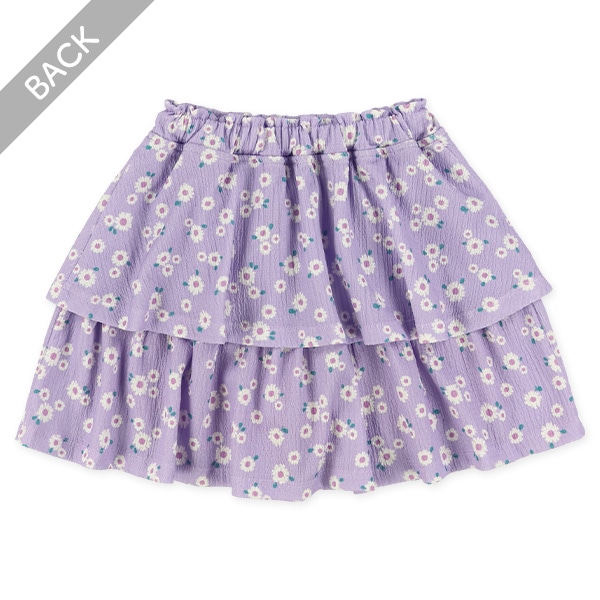 ニット楊柳花柄スカパン