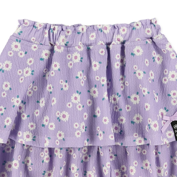 ニット楊柳花柄スカパン