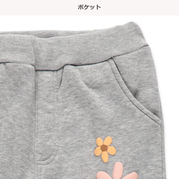 裏起毛花発泡プリントパンツ