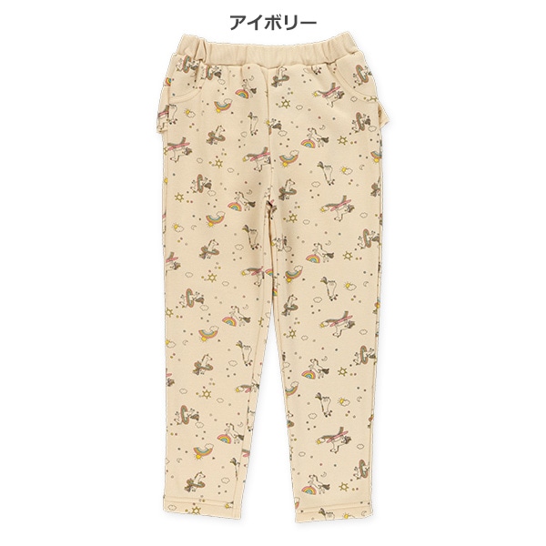 裏起毛後ろフリル総柄パンツ